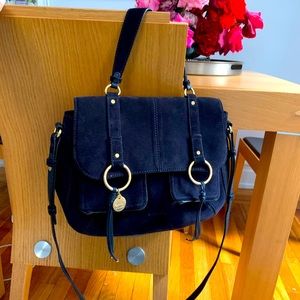 Never-worn See by Chloe navy double pocket messenger bag